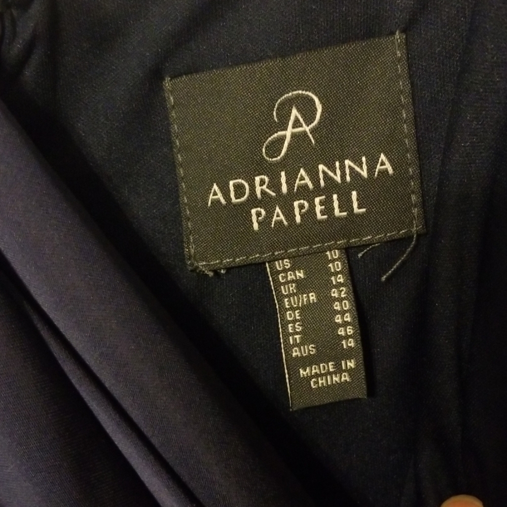 Adrianna Pappell Women's Midnight Blue Spaghetti Straps Gown - Picture 7 of 7